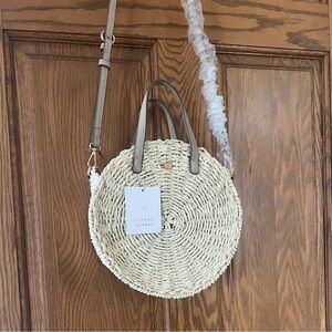 LC Lauren Conrad Cookie Straw BOHO Crossbody  Bag  NWT